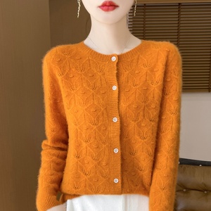 Cárdigan de Lana Personalizado de Diseño, Tejido Jacquard con Torsión Suave, 100% Lana, Manga Larga, Primavera 2026 - Product Image 2