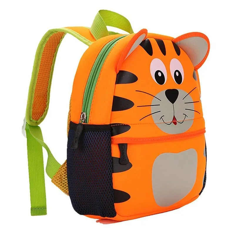 Tas punggung anak laki-laki perempuan, ransel kartun harimau bepergian Mini desain murah
