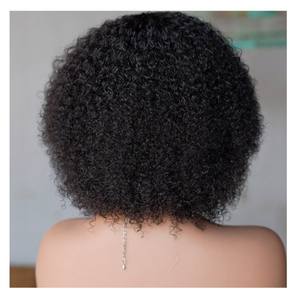 Pelucas Afro Rizadas Tipo Bob Hechas a Máquina, 100% Cabello Humano, Corte Pixie para Mujeres Negras, Pelucas Rizadas de Cabello Humano Baratas - Product Image 4