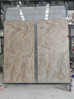 Dalle de pierre de travertin translucide moderne pour revêtement mural intérieur, résistante au feu et imperméable, design grand format