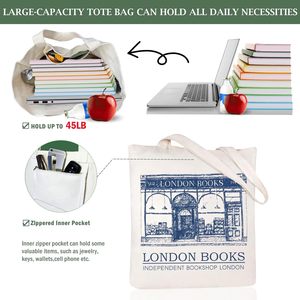 Andeiltech – sac fourre-tout en toile, esthétique, mignon, vintage, sac à bandoulière pour livres, cadeaux, sacs d'épicerie réutilisables pour femmes - Product Image 6