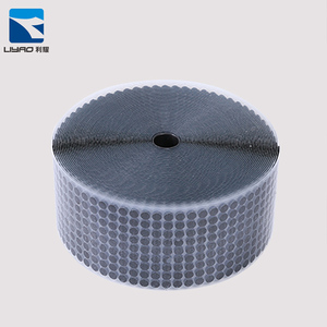 100% nylon película de PET morir corte auto-adhesivo lado pegamento pegajoso de plástico gancho y bucle de puntos/ parche - Product Image 3