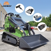 Livraison Gratuite Chargeuse Compacte sur Chenilles LOGWAY avec Godet de 0,15 m³ et Propulsion Hydraulique pour la Construction Agricole
