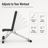 Banc de musculation réglable multifonctionnel pliable pour la maison, idéal pour les exercices avec haltères, les sit-ups et les bandes de résistance