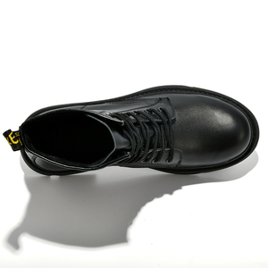 Stivali Invernali da <span class=keywords><strong>Uomo</strong></span> in Vera Pelle di Alta Qualità con Fodera in Pelliccia Calda, Modello Midi con Lacci, Colore Nero - Product Image 5