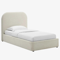 Lit simple moderne rembourré en tissu, mobilier de chambre minimaliste, taille et couleur personnalisables, cadre de lit Queen/King Size