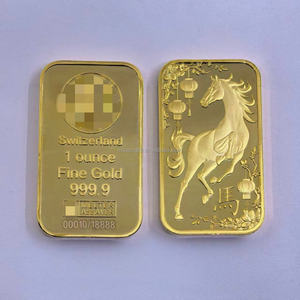 Lingot de cuivre plaqué or 24 carats personnalisé 2026, lingot solide, 12 signes du <span class=keywords><strong>zodiaque</strong></span>, cheval, barre d'or avec numéro de série pour collection - Product Image 3