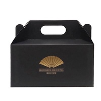 Style de couleur personnalisé décoration cadeau Deluxe boîte à provisions noire poignée d'emballage faveur de fête boîtes à pignon