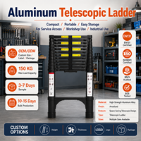 Échelle télescopique industrielle moderne en aluminium 6063, capacité 150 kg, pliable, pour entrepôts et projets de maintenance