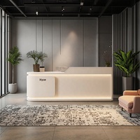 Comptoir de bar laqué moderne simple Bureau d'accueil pour salons de beauté Cliniques médicales/dentaires Vêtements écoles/hôpitaux Bois