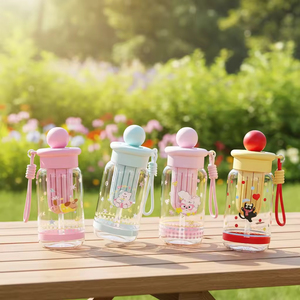 JM6 Summer Girls Cartoon Cute Sports Plastic Straw Cup Food Grade High Temperature Resistant 500ml Direct <strong>Drinking</strong> - Product Image 6
