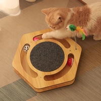 PAIPET Griffoir pour chat, Griffoir rond ondulé avec balles interactives, Jouet tournant en bois pour chat, Vente en gros personnalisée