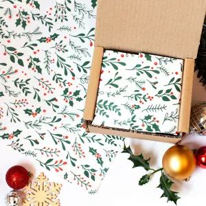 Benutzer definiertes Logo bedruckte Kleidung Verpackung Tissue Packing Print Schwarz Weiß Günstige Kraft Bouquet Weihnachts verpackung Geschenk Geschenk papier