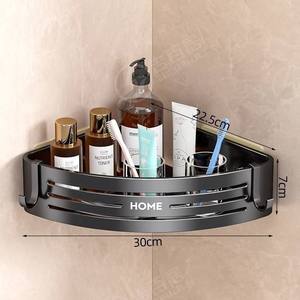 Étagère d'<span class=keywords><strong>angle</strong></span> murale multifonctionnelle moderne en métal noir sans perçage pour cuisine et <span class=keywords><strong>salle</strong></span> <span class=keywords><strong>de</strong></span> <span class=keywords><strong>bain</strong></span> - Product Image 3