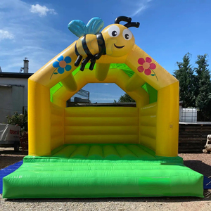 Castillo Inflable con Temática <span class=keywords><strong>de</strong></span> Abejita, Brincolín Comercial Amarillo, Moonwalk Inflable en Venta - Product Image 1