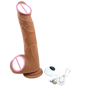 Factory hot selling USB magnet rechargeable thrusting & swirling & move up and down silicone dildo vibrator