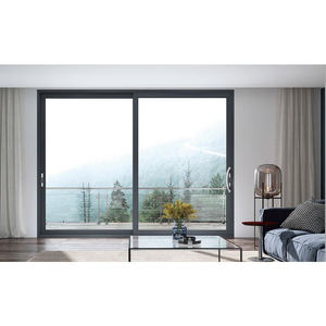 <span class=keywords><strong>Porte</strong></span> coulissante vitrée double rail robuste pour villa et commerce, avec moustiquaire, conforme aux normes australiennes - Product Image 1