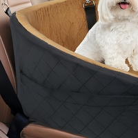 Rehausseur de siège auto pour animaux de compagnie, capacité jusqu'à 30 lb, design matelassé diamant pour sièges avant et arrière de voiture/SUV/pick-up