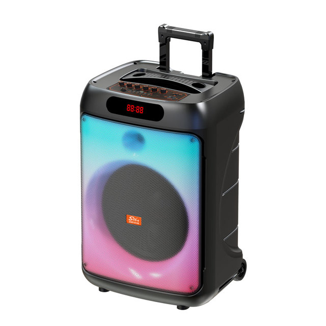 SINGE ZQS15125 Plastic 12" Woofer LED RGB Light Portable Party Wireless for Trolley Speaker