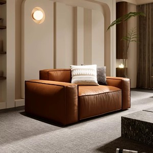 Canapé en cuir <span class=keywords><strong>Baxter</strong></span> Cube, RetroOrange, minimaliste italien, 3 places droit pour petits salons - Product Image 5