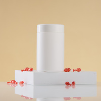 Pot en HDPE à large ouverture et côtés droits de 300 ml et 500 ml, pour produits alimentaires, poudres protéinées, compléments alimentaires en plastique HDPE avec couvercle