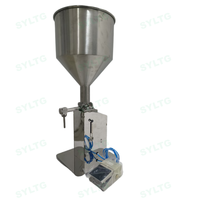 Machine de remplissage manuelle à piston avec trémie en acier inoxydable - Doseur de liquide à zéro consommation énergétique pour petites entreprises, qualité alimentaire