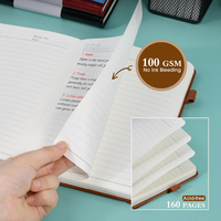 Carnet de notes personnalisé en cuir PU avec couverture rigide en PP, format A5, papier épais 100 GSM, journal de voyage pour femme et homme, cadeau brun