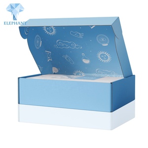 Emballage en carton pour courrier imprimé sur mesure, boîte d'expédition bleue personnalisée - Product Image 1