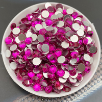 Magenta Lumière de Haute Qualité Motif Strass Pierres de Cristal de Verre Non-Hot Fix à des Fins Décoratives