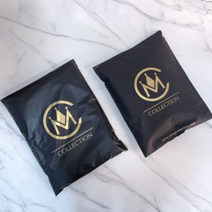 35x45cm Luxury Black Zipper Bag Custom Gold Logo Privacy Protection Lingerie Underwear Apparel Packaging Zipper Storage Bag - Product Image 4