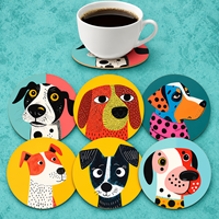 Sous-verre absorbant en forme de chien, résistant à la chaleur, tapis mignon pour animaux de compagnie, dessous de tasse à thé et à café, décoration de table pour la maison et la cuisine