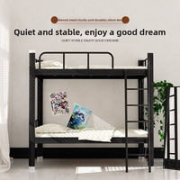 Lit double personnalisé au design moderne, dortoir universitaire, lit combiné avec cadre en fer, échelle de plancher pour l'école ou l'appartement