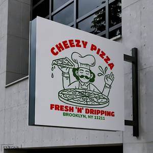 Enseigne lumineuse LED ronde personnalisée, signalétique suspendue avec logo en relief pour restaurant, café, boutique, devanture de magasin extérieure. - Product Image 4