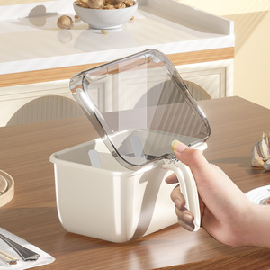 Pot à épices avec poignée et couvercle à clapet, taille L, pour le stockage d'épices solides, récipient de cuisine - Product Image 1