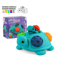 Juguetes Educativos Montessori para Bebés Zhorya, Bloques Sensoriales de Silicona Suave en Forma de Tortuga, Juguetes Apilables para Ahorrar Dinero