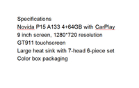 Reproductor MP5 para Auto de 9/10 Pulgadas, 4+64 GB, CarPlay, Pantalla Táctil de 1280*720, Disipador de Calor, Kit 7 en 6, Caja de Color