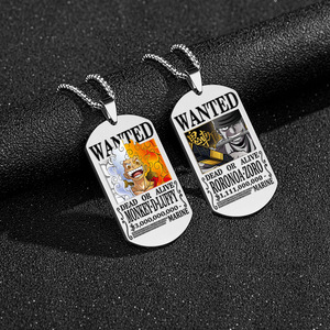 Cadeau promotionnel <span class=keywords><strong>Cool</strong></span> dessin animé Luffy Roronoa Zoro collier en métal étiquettes de chien accessoires ornement colliers en gros <span class=keywords><strong>Widget</strong></span> pendentif - Product Image 1