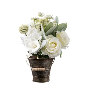 Bouquet de fleurs artificielles Hanami Haruyu, rose blanche, hortensia, calla, lys, décoration de mariage et de maison CF01200 - Product Image 5