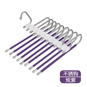 WANCH Stainless Steel Magic Folding Pants Rack Hanger Multi-Functional Foldable Plastic Clothes Hanger