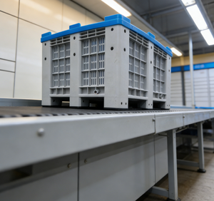 <span class=keywords><strong>Caisse</strong></span> en <span class=keywords><strong>plastique</strong></span> empilable et pliable |   Qualité alimentaire, à roulettes pour utilisation logistique - Product Image 5