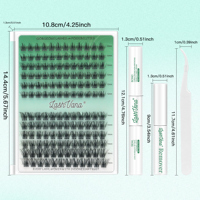 Cils en grappe DIY pour festivals et concerts, volume glamour et effet wispy, courbure D, réutilisables, en faux vison