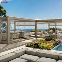 Vérandas modernes en aluminium pour balcon, serre extérieure, toit plat en verre courbé pour piscine, gazebo, pergola, hôtel, appartement
