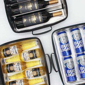 sac de nourriture Vin Bière Petite Glacière Portable Titulaire Isolé <span class=keywords><strong>Mince</strong></span> Fourre-Tout de Bière sac Isotherme Camping - Product Image 2