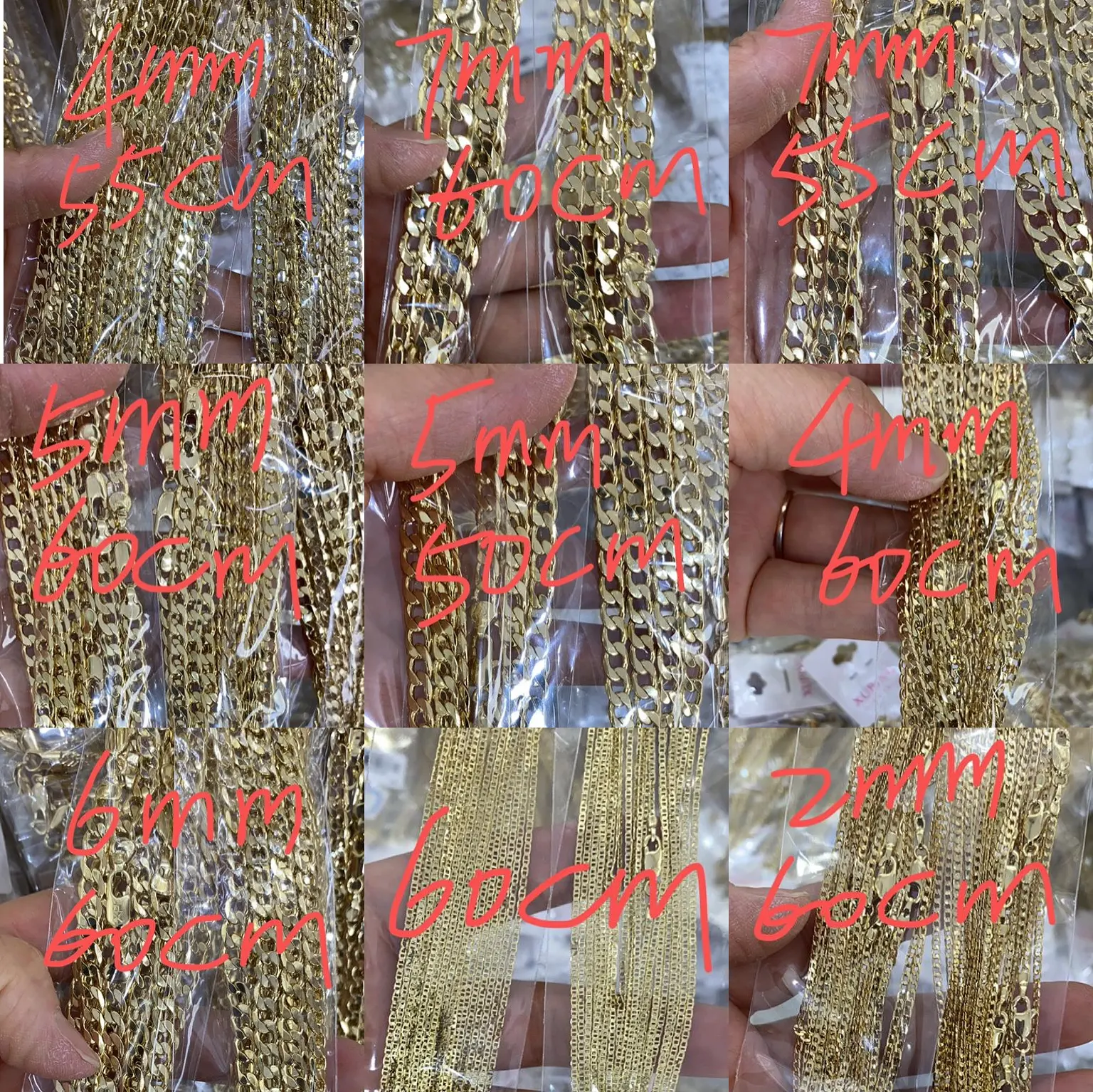 46128 xuping kalung rantai lapis emas 18K wanita, Kalung modis rantai berat