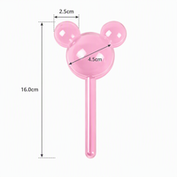Soporte de plástico transparente con forma de cabeza de Mickey para piruletas, tubo para dulces con palo para fiestas infantiles, bodas, regalos, recuerdos, venta al por mayor