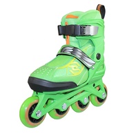 Patins à roulettes en ligne réglables HZ LH pour enfants, 4 roues, pour l'extérieur, avec roues en plastique PP, lumières clignotantes, roulements ABEC-7
