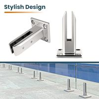 Edelstahl-Glasgeländer-Abstandshalter-System mit Spiegelfinish für Gebogene & Freischwebende Treppen, Balkone und Terrassen