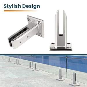 Sistema <span class=keywords><strong>de</strong></span> Barandilla <span class=keywords><strong>de</strong></span> Acero Inoxidable con Soportes para Barandillas <span class=keywords><strong>de</strong></span> Vidrio, Acabado Espejo para Escaleras Curvas y Flotantes, Balcón, Terraza - Product Image 6