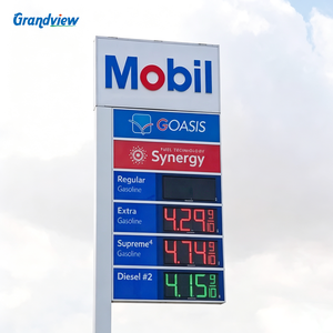 Pilar Publicitario para <span class=keywords><strong>Gasolinera</strong></span> al Aire Libre, Letrero <span class=keywords><strong>de</strong></span> Precios <span class=keywords><strong>de</strong></span> Gasolina ACP, Tótem Digital <span class=keywords><strong>de</strong></span> Precios, Señalización - Product Image 3