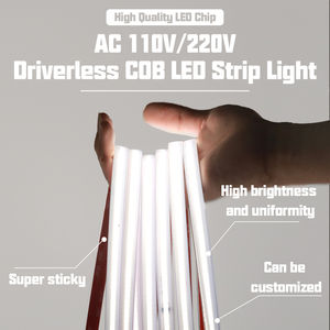 Bandes LED COB flexibles et découpables DOB 110V 220V 288 LED/M Blanc chaud naturel sans driver étanches pour extérieur - Product Image 4